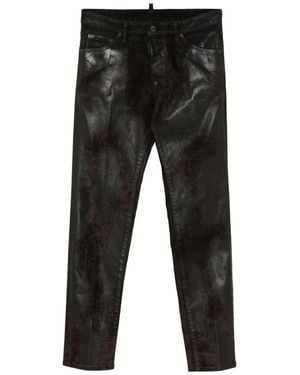 DSquared² Metallic-Effect Pants - Black
