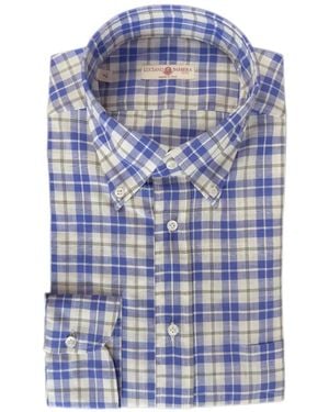 Luciano Barbera Chemise À Carreaux - Bleu