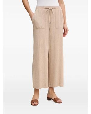 Joseph Ribkoff Crinkled Drawstring Palazzo Pants - Natural
