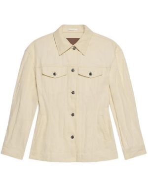 Helmut Lang Crushed Trucker Jacket - Natural