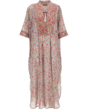 Le twins Maxi-Jurk Met Bloemenprint - Roze