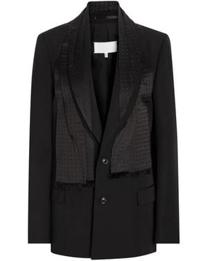 Maison Margiela Scarf-Detail Tailored Jacket - Black