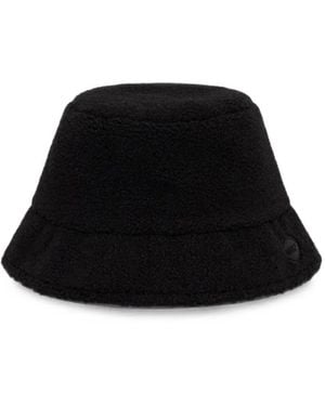 Colmar Teddy Fleece-Texture Logo-Patch Bucket Hat - Black