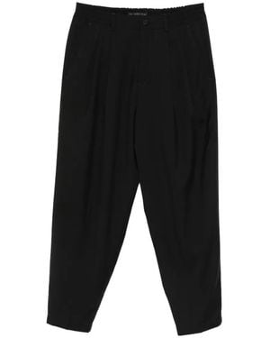 Low Brand Pleated Elasticated-Waistband Trousers - Black
