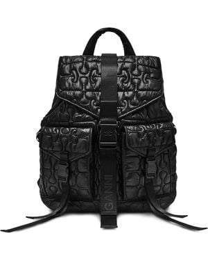 Ganni Quilted Re-Tech Backpack - Black