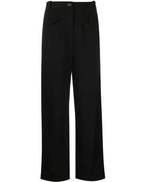 KHAITE High-Waisted Straight Leg Pants - Black