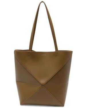 Loewe Puzzle Leather Shoulder Bag - Brown