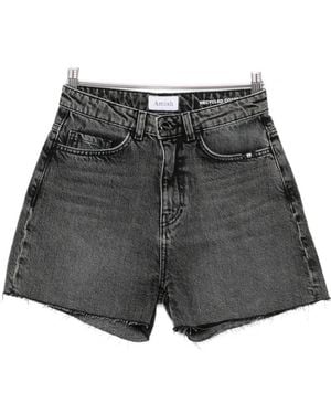AMISH Acid-Wash Frayed Shorts - Grey