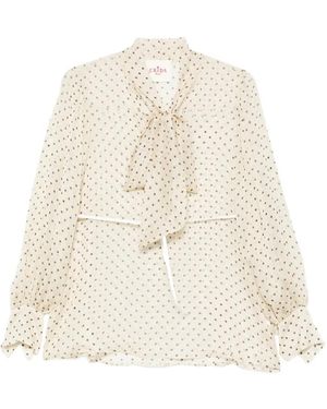 CRI.DA Blusa Con Motivo De Lunares - Blanco