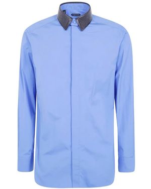 Tom Ford Piece Dyed Poplin Fluid Fit Shirt - Blue