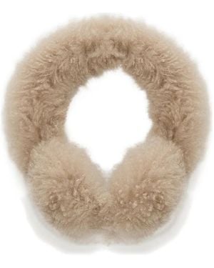 Yves Salomon Lamb-Shearling Earmuffs - Blanc