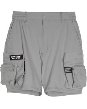 Izzue Logo-Appliqué Ripstop Cargo Shorts - Grey