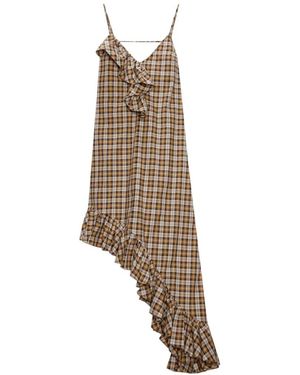 MSGM Robe En Plaid - White