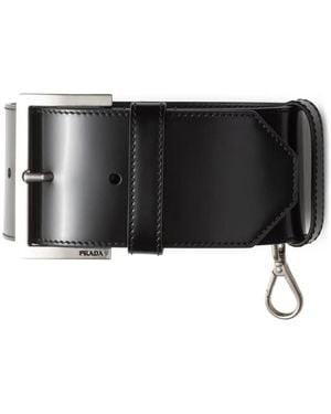 Prada Pulsera de correa con hebilla - Negro