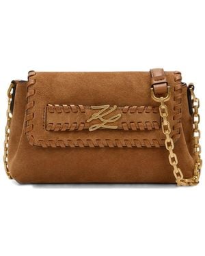 KARL LAGERFELD K/Autograph Umhängetasche Mit Ziernähten - Braun