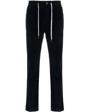 PT Torino Drawstring-Waist Straight-Leg Corduroy Trousers - Blue