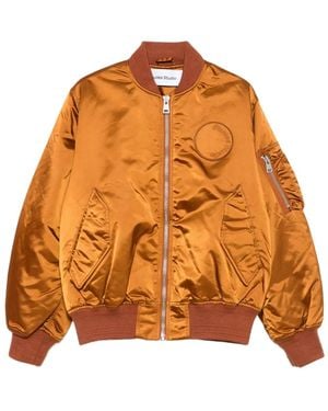 Etudes Studio Chaqueta bómber de satén con logo bordado - Naranja