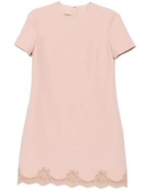 Valentino Garavani Lace-Trim Shift Mini Dress - Pink