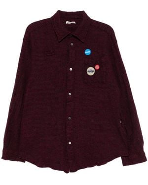 Undercover Logo-Embroidered Shirt - Purple