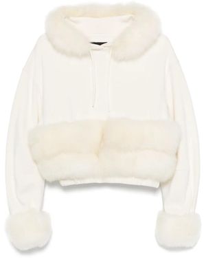 Loulou Faux-Fur Hoodie - White