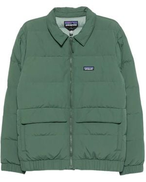 Patagonia Quilted Logo-Patch Jacket - Green