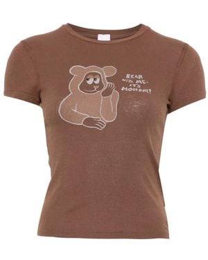 RE/DONE Camiseta 90S Baby Tee Monday Con Motivo Gráfico - Marrón