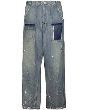 Maison Mihara Yasuhiro Vaqueros A Rayas - Azul