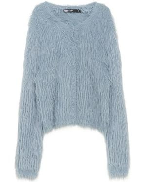 Bimba Y Lola Hellblauer Cardigan Aus Glattem Pelz