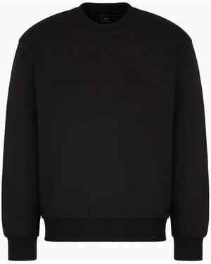 ARMANI EXCHANGE Embossed-Logo Sweatshirt - Black
