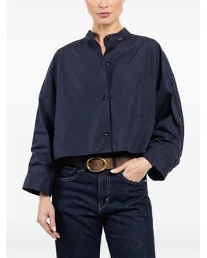 Twp Camisa Sin Cuello Con Botones - Azul