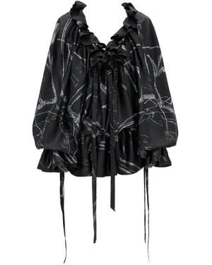 Ann Demeulemeester Minikleid mit Print - Schwarz