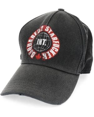 DSquared² Logo-Print Baseball Cap - Black