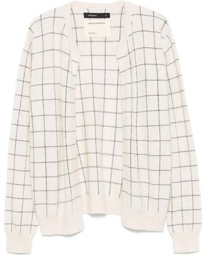 Frenckenberger Cardigan mit Windowpane-Muster - Natur