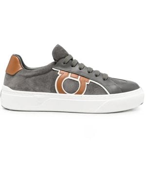 Ferragamo Gancini Suede Sneakers - Gray