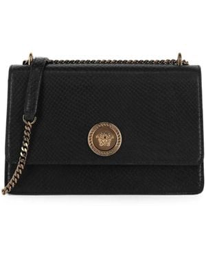 Versace La Medusa Snake-Embossed Shoulder Bag - Black