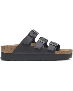 Birkenstock Florida Triple-Strap Platform Sandals - Black