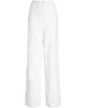 Proenza Schouler Shilo Frayed-Jacquard Trousers - White