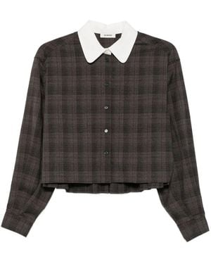 Sandro Checked Long-Sleeve Shirt - Black