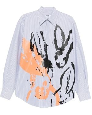 MSGM Striped shirt - Weiß