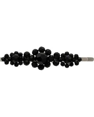 Simone Rocha Large Floral Bead Embellished Hair Clip - Black