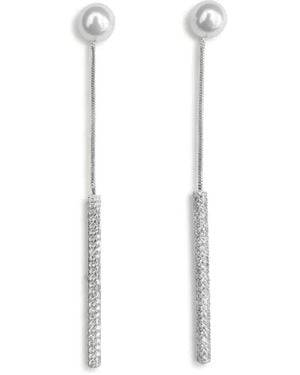 Hzmer Jewelry Faux-Pearl Drop Earrings - White