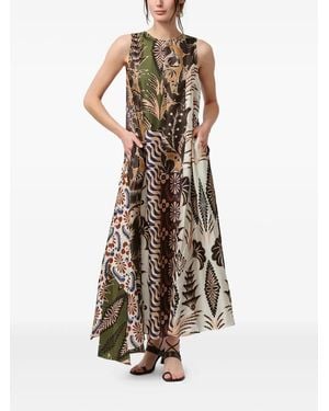 Biyan Patchwork-Kleid mit Blumen-Print - Braun