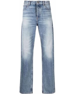FRAME Washed Straight-Leg Jeans - Blue