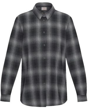 Marella Check-Print Long-Sleeve Shirt - Grey