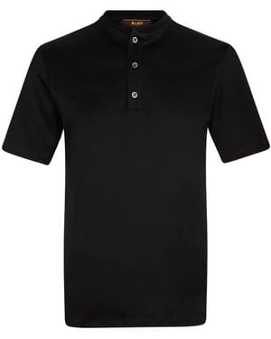 Moorer Button-Up T-Shirt - Black
