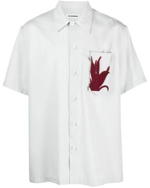 Jil Sander Appliqué-Detail Cotton Shirt - White
