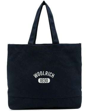 Woolrich Logo-Print Canvas Tote Bag - Black