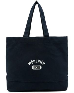 Woolrich Logo-Print Canvas Tote Bag - Black