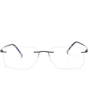 Silhouette Occhiali Rettangolari Con Montatura A Giorno - Bianco