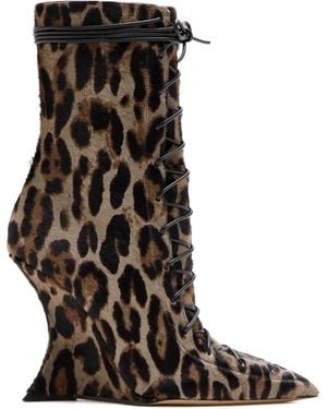Paris Texas Leopard print lace-up boots - Negro